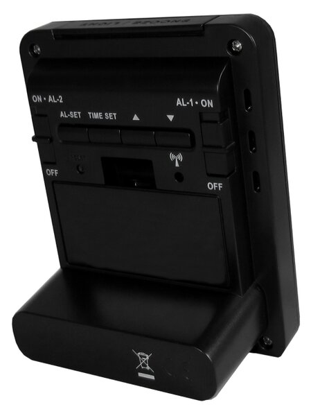 LAVVU Digitální budík řízený rádiovým signálem Duo Black s češtinou LAR0021