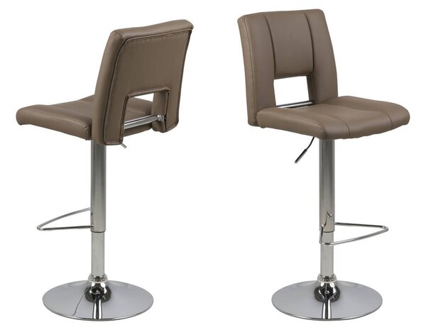 Designová barová židle Nerine kapučínová a chromová