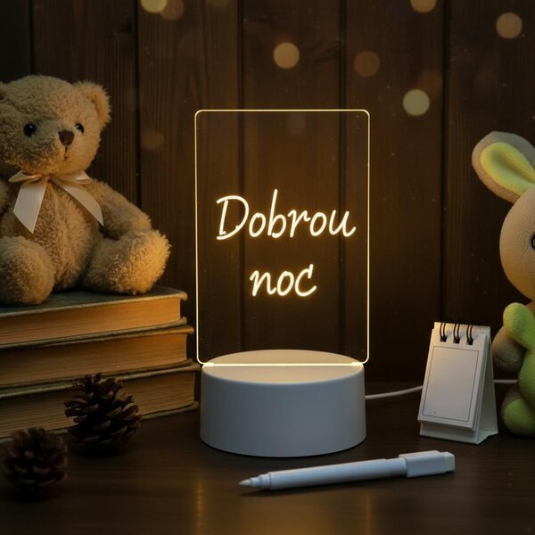 Kreativní stolní lampička na vzkazy