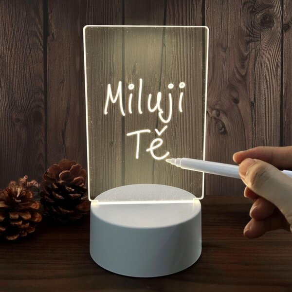 Kreativní stolní lampička na vzkazy