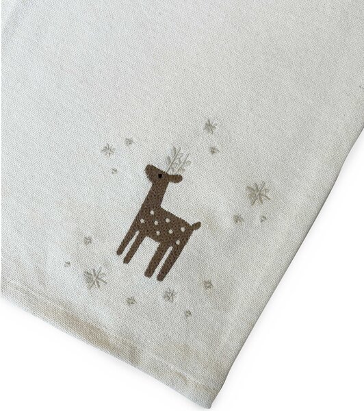 Vyšívaná utěrka Reindeeer White 50 × 70 cm