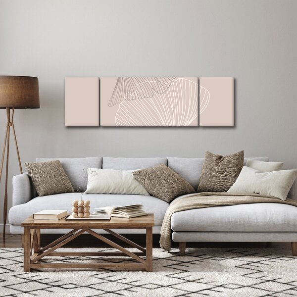 Obraz - Béžové listy N⁰2 (170x50 cm)