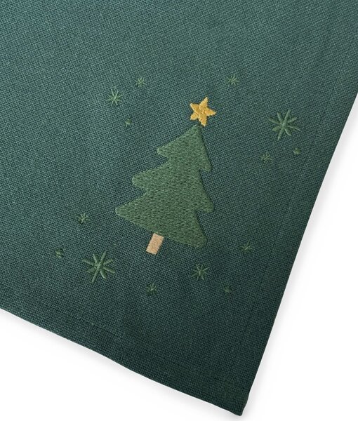 Vyšívaná utěrka Christmas Tree Green 50 × 70 cm