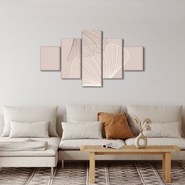 Obraz - Béžové listy N⁰2 (125x70 cm)