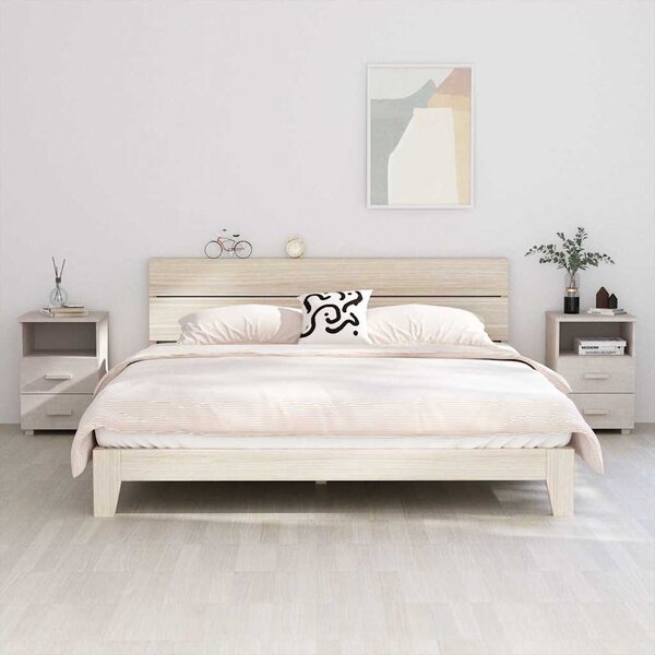 Noční stolky HAMAR 2 ks bílé 40 x 35 x 62 cm masivní dřevo 340417