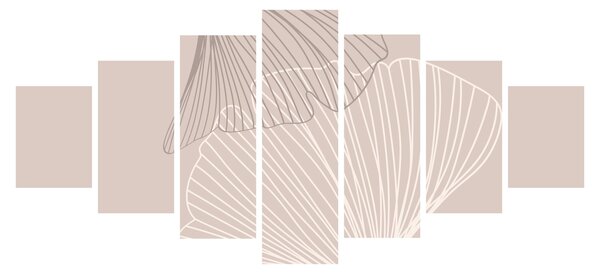 Obraz - Béžové listy N⁰2 (210x100 cm)