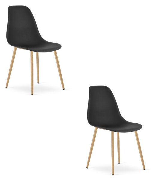 Set dvou jídelních židlí WAT černý - naturální nohy (2 ks)