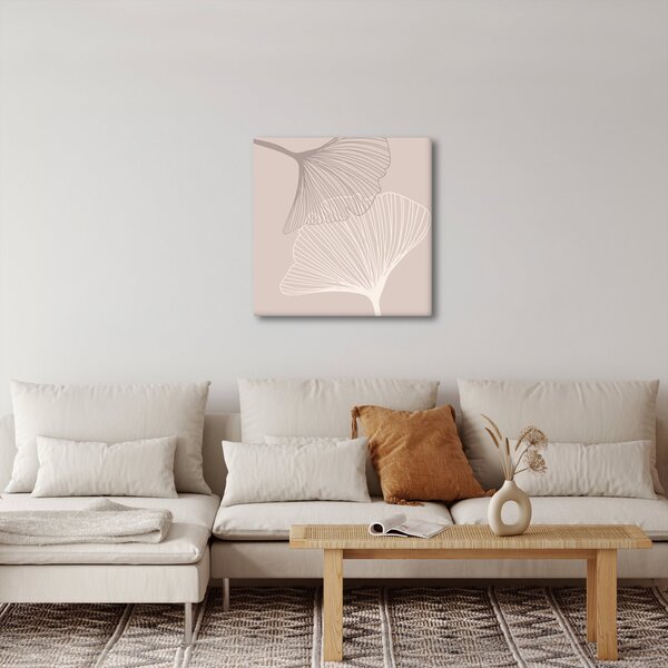 Obraz - Béžové listy N⁰2 (30x30 cm)