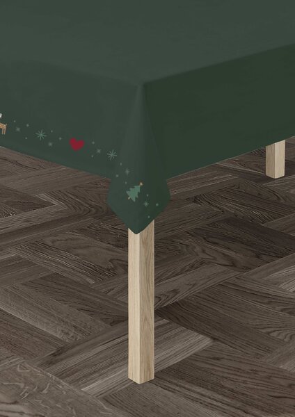 Vyšívaný ubrus Christmas Fable Green 270 × 150 cm