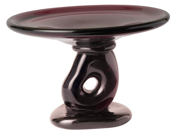 Skleněná mísa na podstavci Damo Dark Grape Ø 24 cm