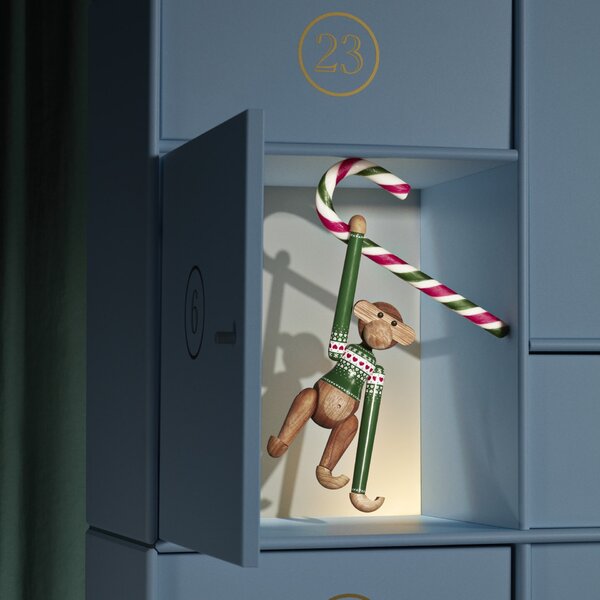 Dřevěná opička Monkey Christmas Jumper 2025 Small
