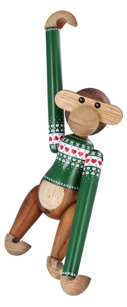 Dřevěná opička Monkey Christmas Jumper 2025 Small