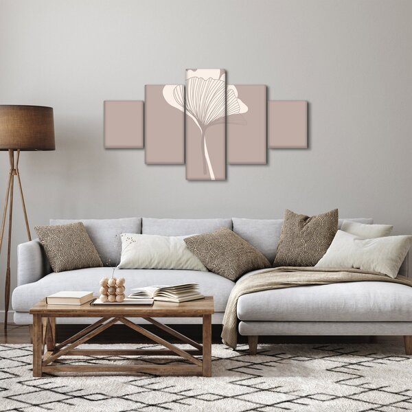 Obraz - Béžové listy N⁰3 (125x70 cm)