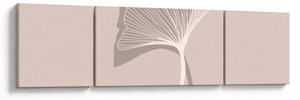 Obraz - Béžové listy N⁰4 (170x50 cm)