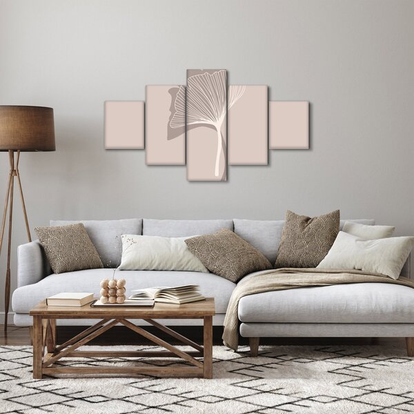 Obraz - Béžové listy N⁰4 (125x70 cm)