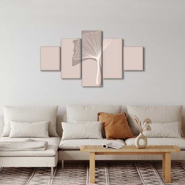Obraz - Béžové listy N⁰4 (125x70 cm)