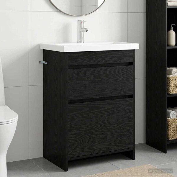 Sada koupelnového nábytku Černý dub 61 x 40 x 84,5 cm 3404259