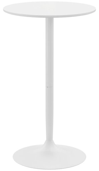 HOMCOM Barový stůl Bistro stůl Kulatý party stůl Ø60 x 102 cm Poseur stůl do jídelny, obývacího pokoje, ocel, bílý | Aosom