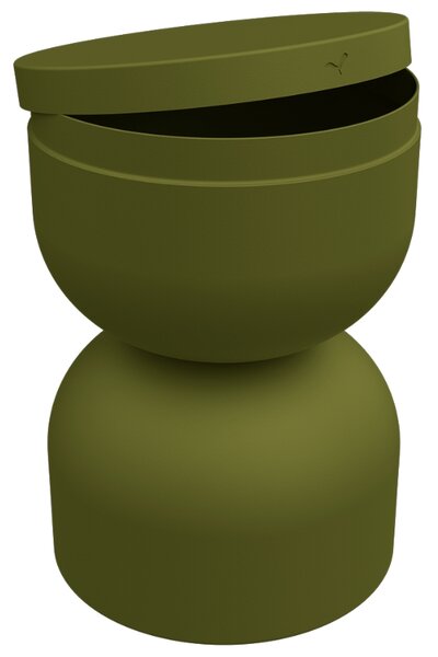Zelený hliníkový zahradní stolek Fermob Piapolo 32 cm - odstín pesto