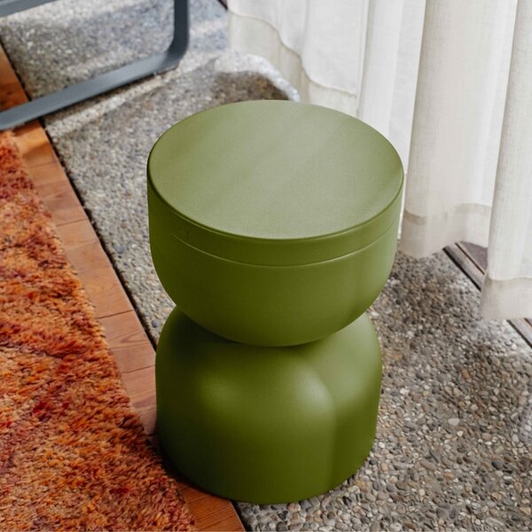 Zelený hliníkový zahradní stolek Fermob Piapolo 32 cm - odstín pesto