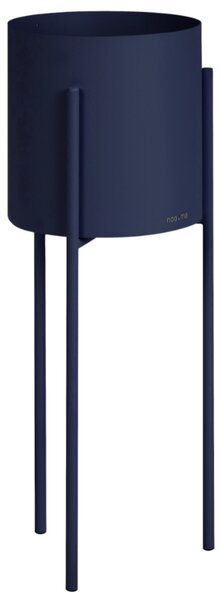 Noo.ma Tmavě modrý kovový květináč Maki Ø 20 cm