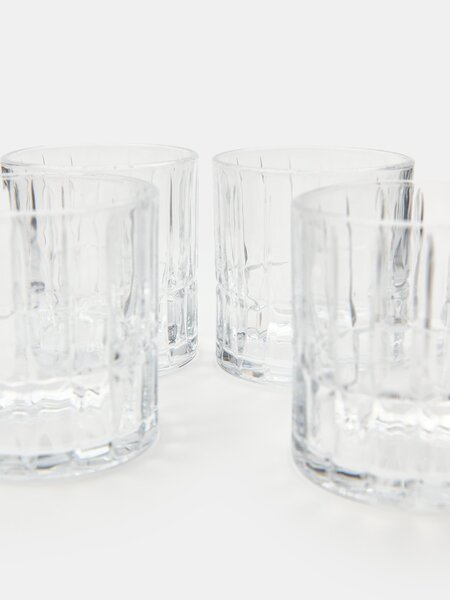 Sinsay - Sklenice s reliéfním vzorem 4 pack - clear