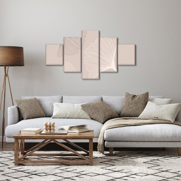 Obraz - Béžové listy N⁰6 (125x70 cm)