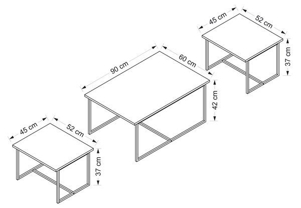 Set konferenčních stolků Lavenda (Ořech)
