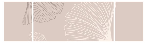 Obraz - Béžové listy N⁰6 (170x50 cm)