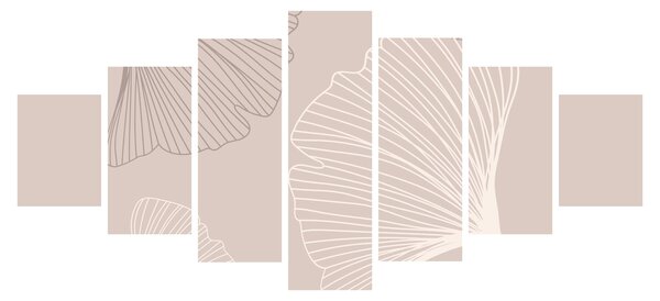Obraz - Béžové listy N⁰6 (210x100 cm)