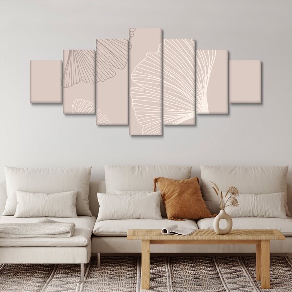 Obraz - Béžové listy N⁰6 (210x100 cm)