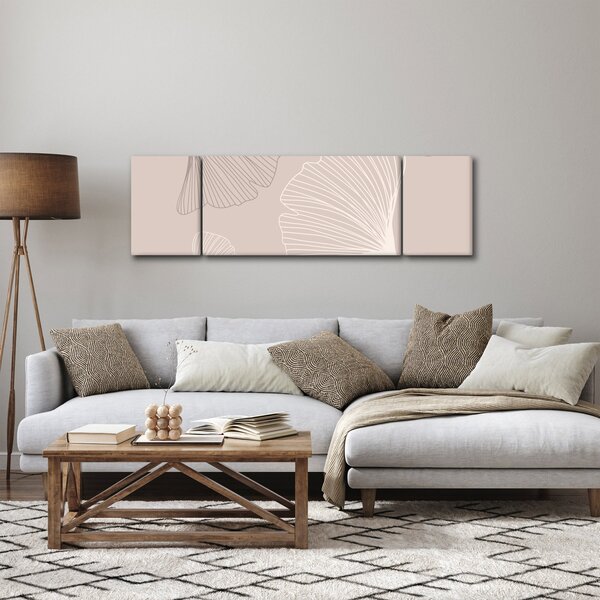 Obraz - Béžové listy N⁰6 (170x50 cm)
