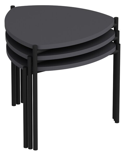Set konferenčních stolků Lena 3 (Antracit)