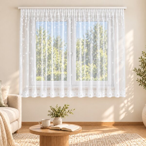 BELLATEX Záclona kusová se stuhou Bílá 250x200 cm (výška x šířka)