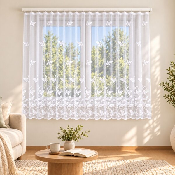 BELLATEX Záclona kusová se stuhou Bílá 150x300 cm (výška x šířka)