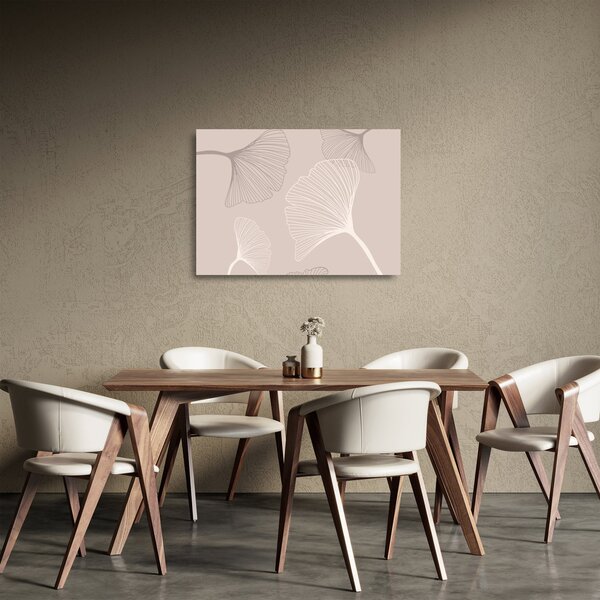Skleněný obraz - Béžové listy N⁰6 (70x50 cm)