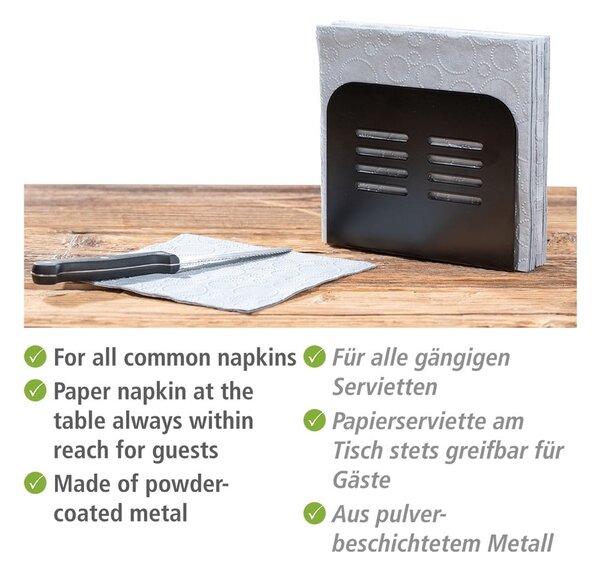 Kovové stojany na příbory a ubrousky v sadě 2 ks Black Outdoor Kitchen Baco – Wenko