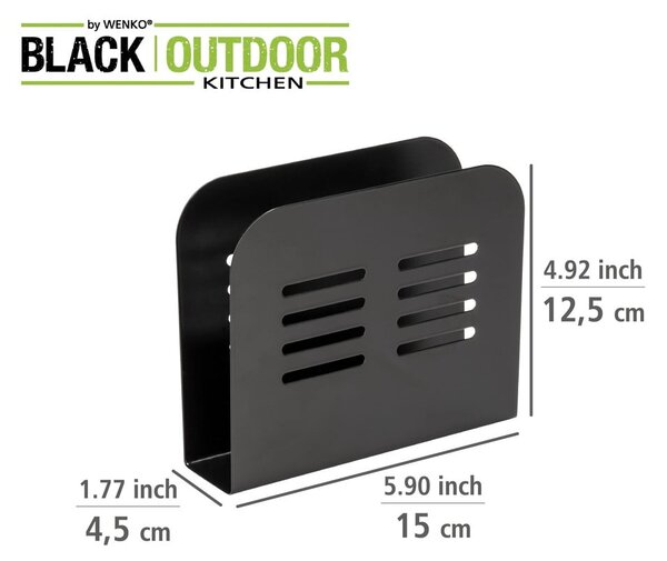 Kovové stojany na příbory a ubrousky v sadě 2 ks Black Outdoor Kitchen Baco – Wenko
