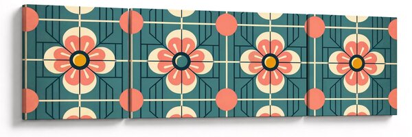 Obraz - Retro vzor s květy (170x50 cm)