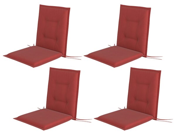 Outsunny 4dílná sada sedáků 108 x 50 x 5 cm s popruhy, vnitřní a venkovní podušky, polštáře na sedačky, lavicové podušky pro zahradní nábytek, jídelní