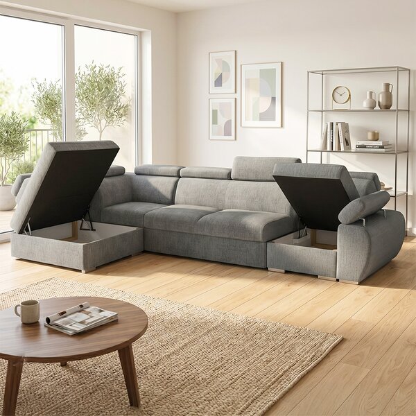 Sedací souprava BASTON | 200x320 cm | rozkládací + úložný prostor | VÝBĚR TKANIN