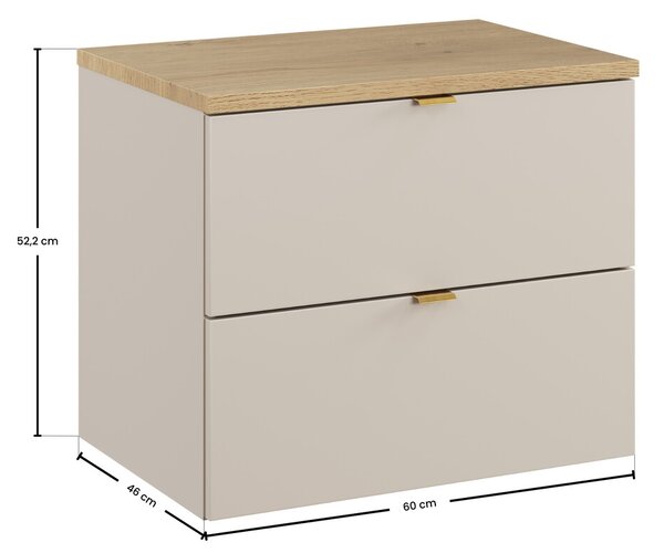 Sada skříňka Comad Dalia Cashmere DALIA CASHMERE 82-60-46-2S, deska na skříňku Comad Nordic Cremona CREMONA 89-60-46 M