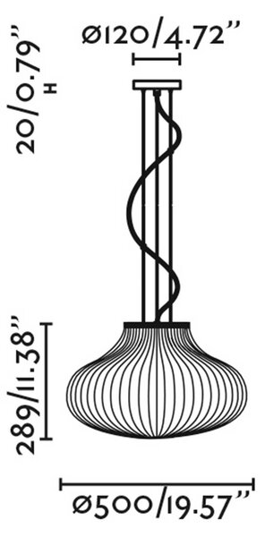 Faro Isabelle E27 závěsné svítidlo 500mm