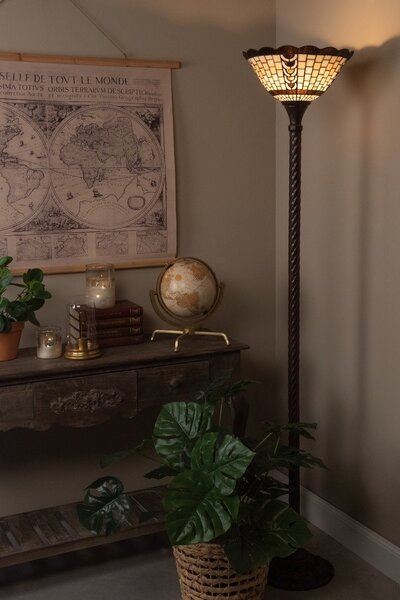 Stojací lampa Tiffany Paule – Ø 38*186 cm E27/max 1*60W - Clayre & Eef