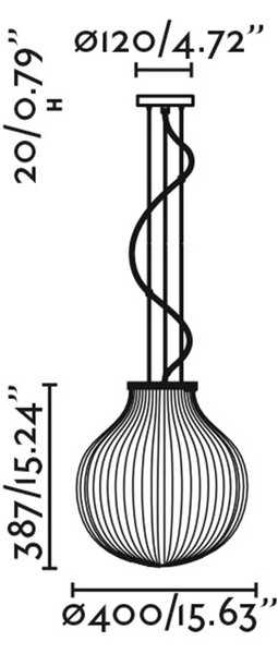 Faro Isabelle E27 závěsné svítidlo 500mm