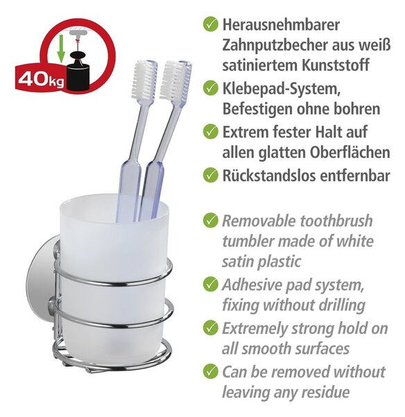 Šedá samodržící sada doplňků do koupelny z nerezové oceli Turbo-Loc – Wenko