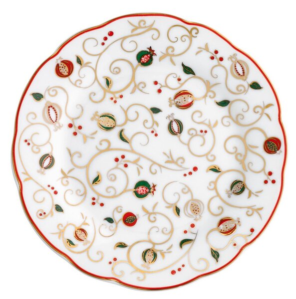 Jídelní 18-ti dílná sada talířů Tempo di Festa BRANDANI (barva - porcelán, bílá/červená/zelená)