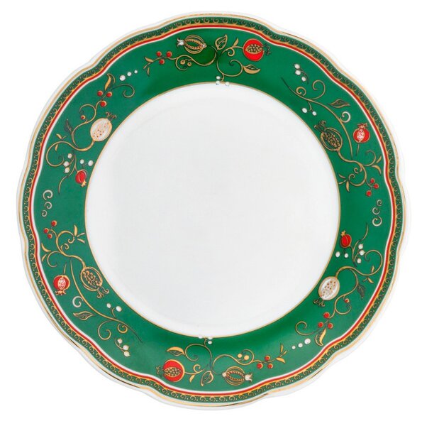 Jídelní 18-ti dílná sada talířů Tempo di Festa BRANDANI (barva - porcelán, bílá/červená/zelená)