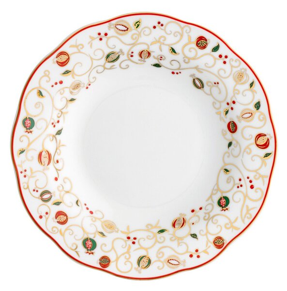 Jídelní 18-ti dílná sada talířů Tempo di Festa BRANDANI (barva - porcelán, bílá/červená/zelená)
