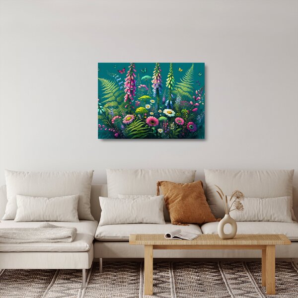 Skleněný obraz - Luční kvítí (70x50 cm)